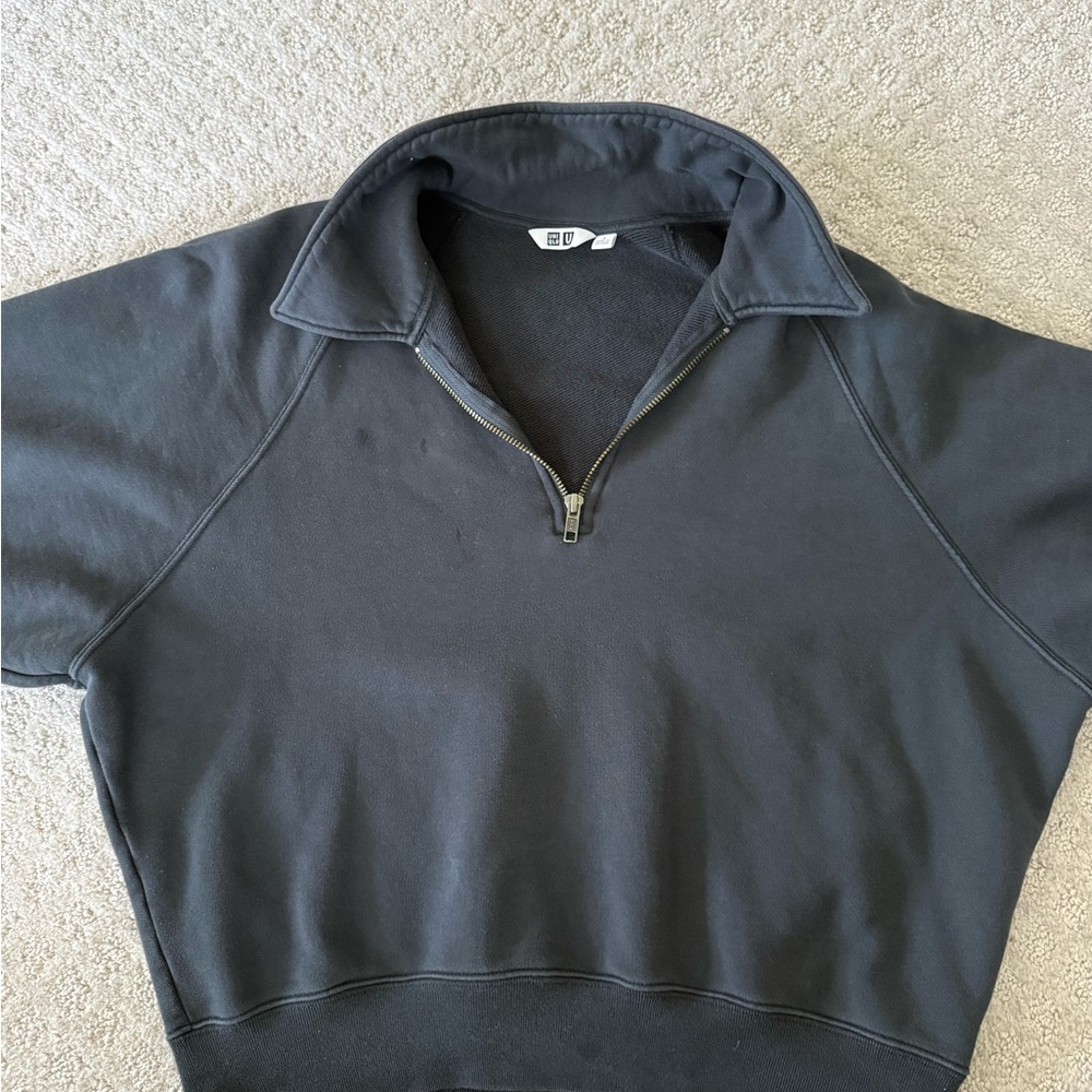 Uniqlo U Black Half-Zip Pullover